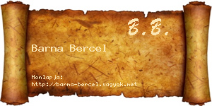 Barna Bercel névjegykártya
